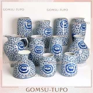 Lọ Hoa Gốm Vẽ Hoa Dây MEN LAM, Bình Hoa Decor gomsutupo, Gốm Sứ TUPO Bát Tràng