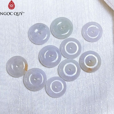 Dây chuyền đồng điếu cẩm thạch- khấu bình an ngọc phỉ thúy tử la lan type A  ( mặt có khất nhẹ ở mặt ) - Ngọc Quý