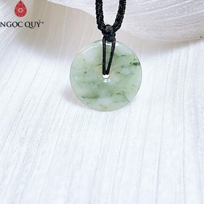 Mặt dây chuyền cẩm thạch - Dây chuyền đồng điếu cẩm thạch - khấu bình an phỉ thúy hoa bay type A - Ngọc Quý