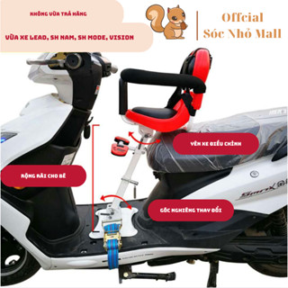 Ghế xe máy Lead, Vision, SH mode, Janus, Grande xe tay ga xe điện ngồi SoTo mẫu mới cho bé 1-3 tuổi