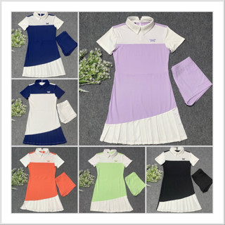  Váy liền thân thể thao nữ chơi Golf Pickleball lên phom xinh chất thun co giãn mịn mát kèm quần mặc trong váy 