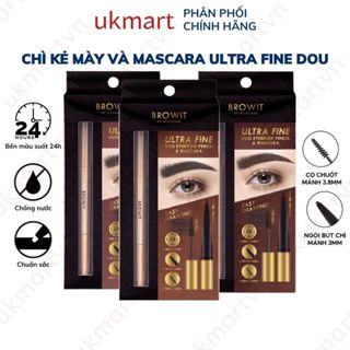 Kẻ Chân Mày Và Mascara Mày Browit By Nongchat #Dark Brown 0.16g + 1.26g Ultra Fine Duo Eyebrow Pencil & Mascara