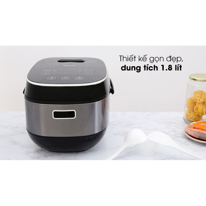 Nồi cơm cao tần Chính Hãng Sharp 1.8 lít KS-IH191V-BK || Trưng Bày Như Mới