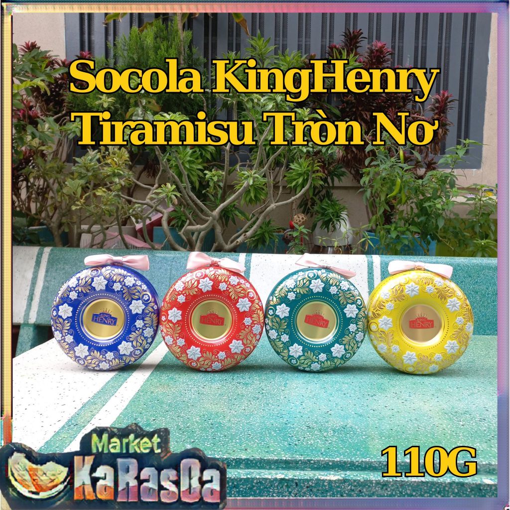 Socola King Henry Tiramisu Hộp Thiếc 110G Tròn Nơ 2025