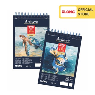 Sổ vẽ màu nước cao cấp KLONG A5+ 25% cotton 20 tờ 320GSM; MS: 785