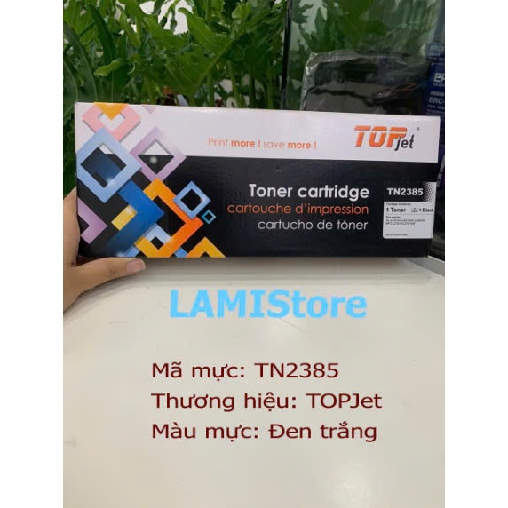 Hộp mực Topjet TN2385 cho máy in Brother HL-L2321D, HL-2361DN, HL-2366DW, DCP L2520D