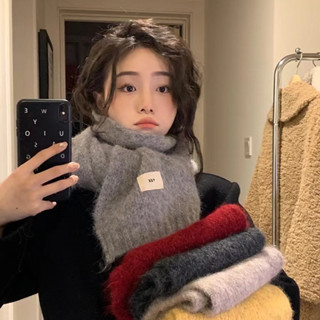Khăn quàng cổ trơn GGG dệt kim chất len mohair Hàn Quốc mềm mại, khăn len choàng đơn giản ấm áp trendy dễ mix đồ new