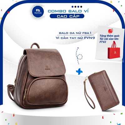 Combo BALO FADODA FBA1 và VÍ thời trang cao cấp nữ FADODA FVN09