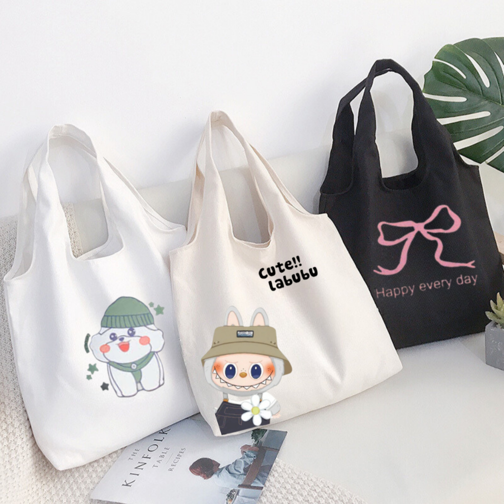 Túi tote vải canvas đựng đồ đi học đi chơi cỡ lớn , túi vải đeo vai đựng vừa laptop 15.6inch phong cách ulzzang giá rẻ