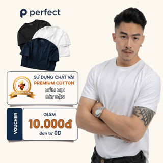  Áo thun nam trơn tay ngắn cổ tròn PERFECT cao cấp lịch lãm PERFECT 