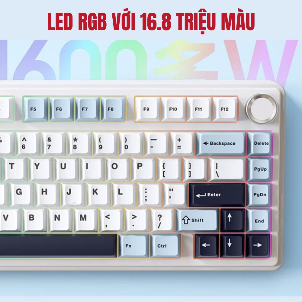 [Hàng Sẵn] Bàn phím cơ không dây Aula f75 mạch xuôi, 3 mode, hotswap, led rgb, full foam, keycap pbt double shot | BigBuy360 - bigbuy360.vn