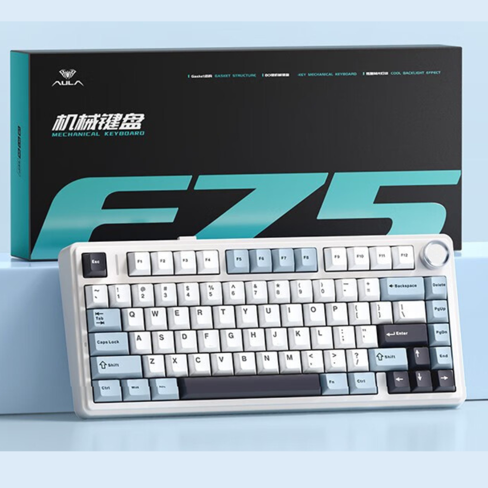 [Hàng Sẵn] Bàn phím cơ không dây Aula f75 mạch xuôi, 3 mode, hotswap, led rgb, full foam, keycap pbt double shot | BigBuy360 - bigbuy360.vn