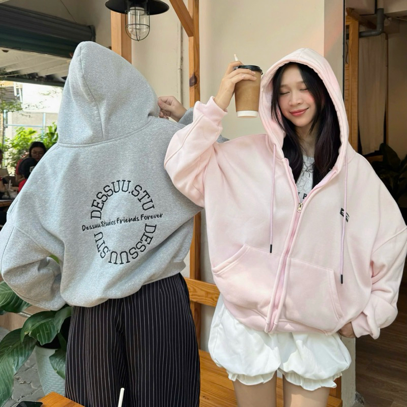 Áo Khoác Nỉ Dessuu Túi Ngược Boxy Nhiều Màu_SSSTore.Aesthetic