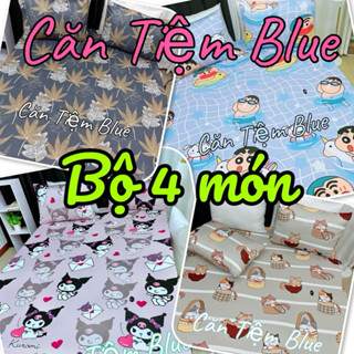 Drap Giường Thun LẠNH LỤA Ý, bộ 4 món đủ kích cỡ