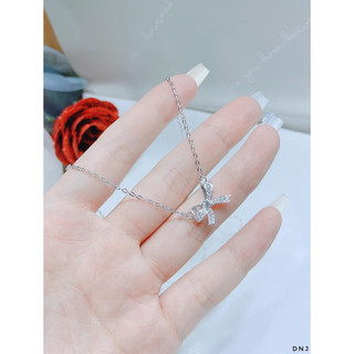 Dây chuyền nơ bạc xi vàng