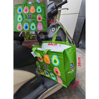 Túi đi chợ,siêu thị xếp gọn nhẹ, bằng bạt nhựa/ vải không dệt dầy phủ nhựa. 43x20cm cao 42cm. tx135