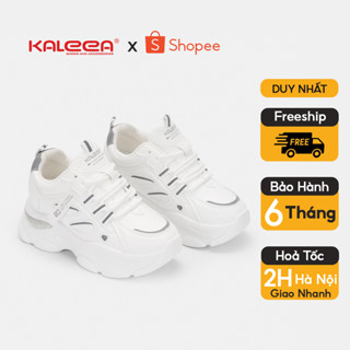 [Hoả tốc HN] Giày Thể Thao Độn Đế Nữ Tăng Chiều Cao Chất Da Mềm, Sneaker Nữ Đi Êm Cao 8p - Kaleea T111