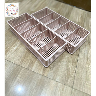 Combo 2 Khay/ Rổ Chia 5 Ngăn, Ngăn Tháo Rời Linh Hoạt(D30*R12.5*C5.5cm)