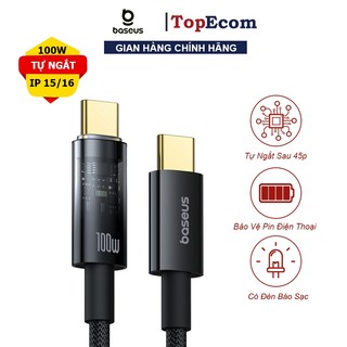  Cáp Sạc Nhanh Tự Ngắt Baseus Explorer 100W Type C to Type C Dây Dù Siêu Bền Sạc 1 2m 