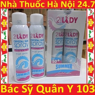 Xịt đá lạnh chống nắng 2 Lady Crystal Sun Spray 120/150/180/300ml [kem magic skin magicskin]