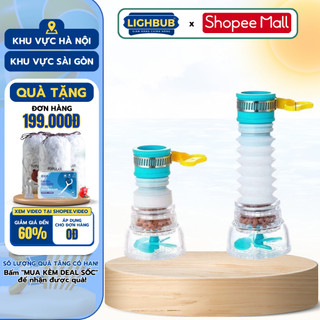 Vòi lọc nước rửa bát LIGHTBULB tăng áp xoay 360 có thể kéo dài chống bắn nước