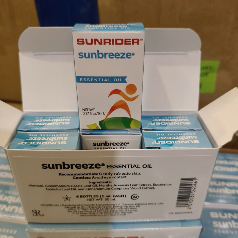 Combo 1 hộp 6 chai - Tinh dầu thần thánh mỹ Sun Breeze của tập đoàn Sunrider nhập khẩu Mỹ.