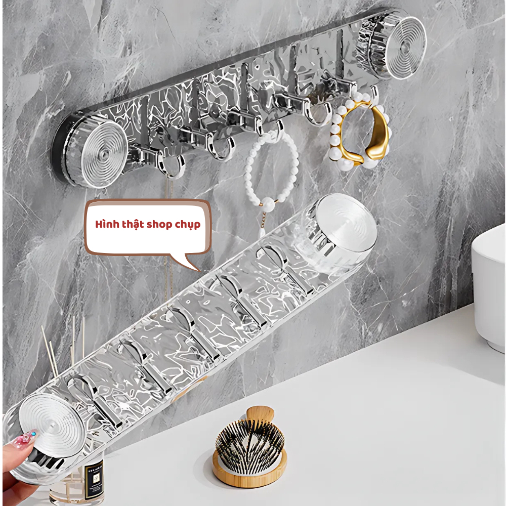 Móc treo đồ hút chân không nhà tắm nhà bếp đa năng, Móc treo tường chịu lực tốt không cần khoan đục tái sử dụng
