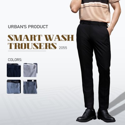 Quần Tây Nam URBAN Chất Vải Cotton Poly Dày Dặn, Cạp Trượt Co Giãn Thoải Mái, Ống Đứng Vừa Vặn, Tôn Dáng NO. 2055