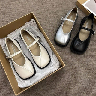 Giày búp bê nữ lolita chất da mề mũi vuông đế 2.5 cm chất da mềm êm chân mã 348