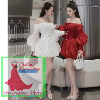 VÁY XÒE TRỄ VAI TAY DÀI NHÚN LY 150724