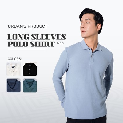 Áo Thun Polo Dài Tay Urban HEXAGON SHIRT Co Giãn 4 Chiều, Siêu Thoáng Khí, Mềm Mịn, Nhanh Khô No.1785