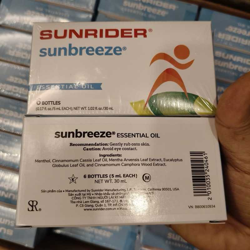 Combo 1 hộp 6 chai - Tinh dầu thần thánh mỹ Sun Breeze của tập đoàn Sunrider nhập khẩu Mỹ.