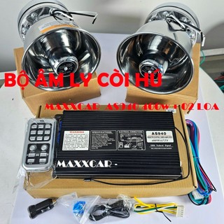  BỘ LOA CÒI HÚ  400w: AMPLY AS940 + 02 LOA vạt góc dẹt dùng cho xe cứu hộ xe cứu hỏa. MAXXCAR 