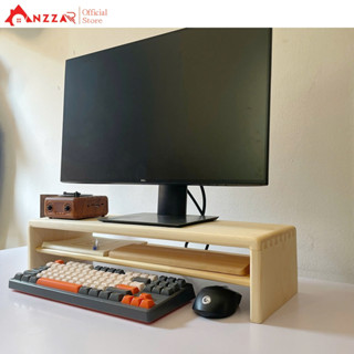 Kệ Màn Hình Máy Tính Monitor Sơn Phủ Bóng Kệ Gỗ Kê Màn Hình Uốn Cong Có Ngăn Kéo Độc Đáo Sang Trọng Anzzar-08
