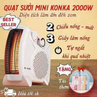Quạt sưởi ấm di động mùa đông, máy sưởi thông minh an toàn cao cấp chống cháy nổ không khô da cho văn phòng gia đình