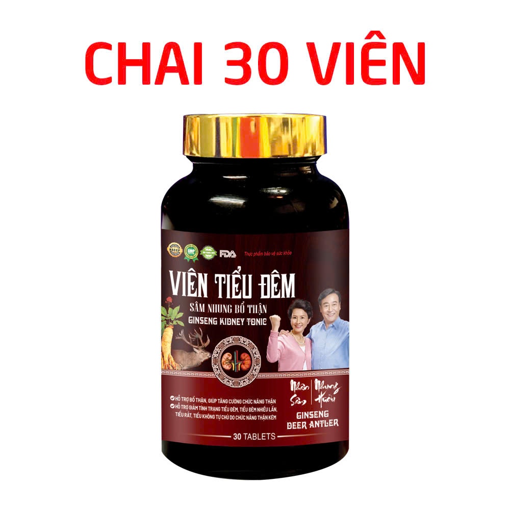 Viên Tiểu Đêm (đỏ) Sâm Nhung Bổ Thận giúp giảm tiểu đêm, tiểu nhiều lần, tiểu rắt - 30 viên