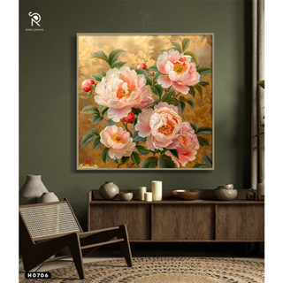 Tranh Hoa Khổ Vuông, BST Tranh Hoa “FLORA”, Tranh Canvas Treo Tường | Halo Canvas k.thước từ 60*60