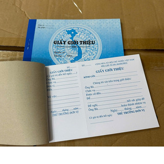 Giấy giới thiệu 1 liên - 1 quyển 50 tờ