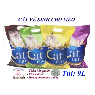 Cát vệ sinh cho mèo Luna Cat Litter Túi 9L Siêu khử mùi Vón cục nhanh Hương thơm nhẹ nhàng Lưu hương lâu