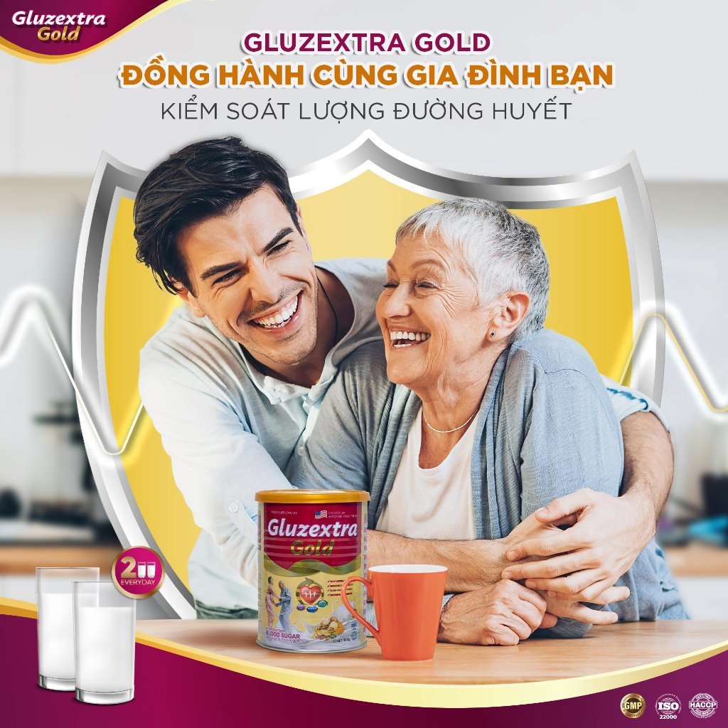 Combo 4 Hộp Sữa Bột Tiểu Đường Cao Cấp Gluzextra Gold - Sữa Hạt Không Đường Không Lo Biến Chứng 400g