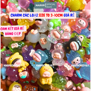 Sét 50 túi CHARM  SIZE ĐẠI Labububu, MOI, KIKI, THỎ, LỢN, RÙA ... phát sáng bóc quà bất ngờ Blind Bag làm quà tặng