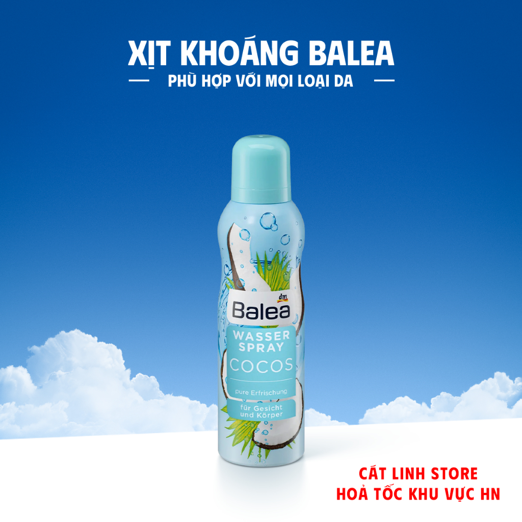 Xịt khoáng Balea Đức, 150ml, Balea Cocos, Hương Dừa