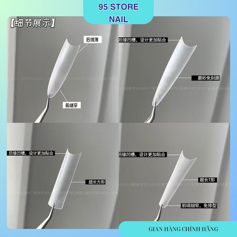 Móng tip nhám cao cấp ANNIES - móng nối dài hộp 240 móng, móng tip nhiêu kiểu