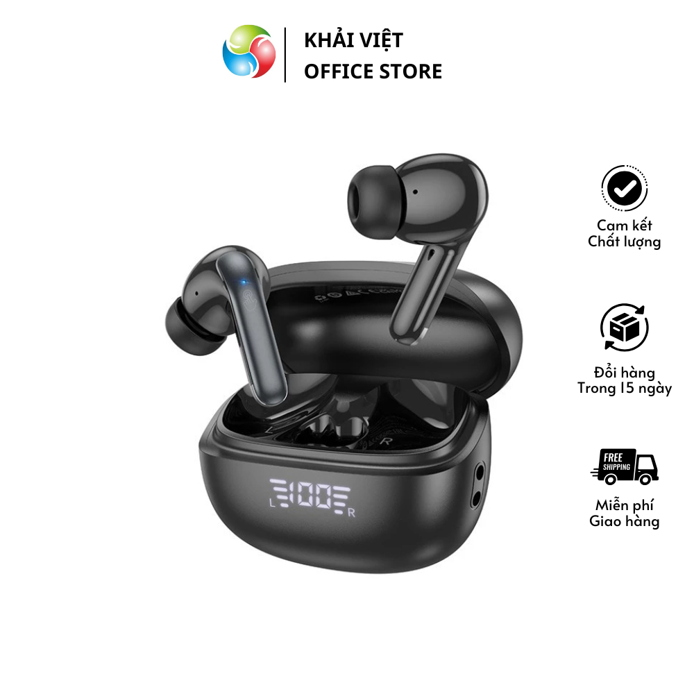 Tai nghe Bluetooth True Wireless V5.3 Hoco EQ5 40mAh/300mAh ANC+ENC (Đen)