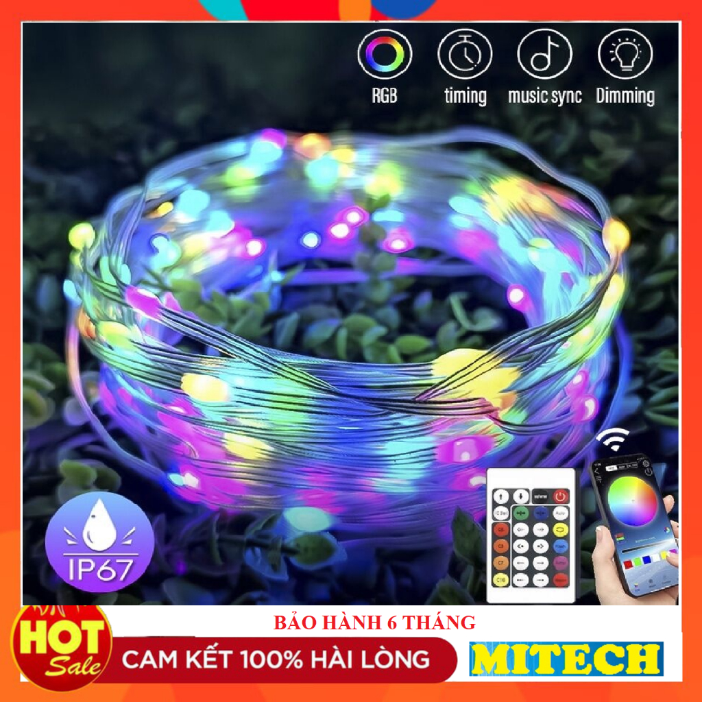 Dây Đèn Led đuổi ARGB 20m (10cm/bóng) 16 Triệu Màu Nháy Theo Nhạc Chống Nước đk Remote hoặc App