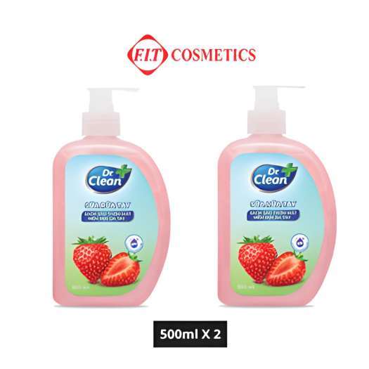 Nước rửa tay Dr.Clean 500ml hương Dâu (Combo 02 chai tặng 01 BCĐR Nine Clean)