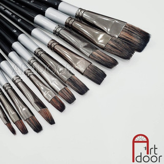 [ARTDOOR] Cọ vẽ đầu Vuông SUNWAY Basic lông Sóc Mix thân Đen (207F)