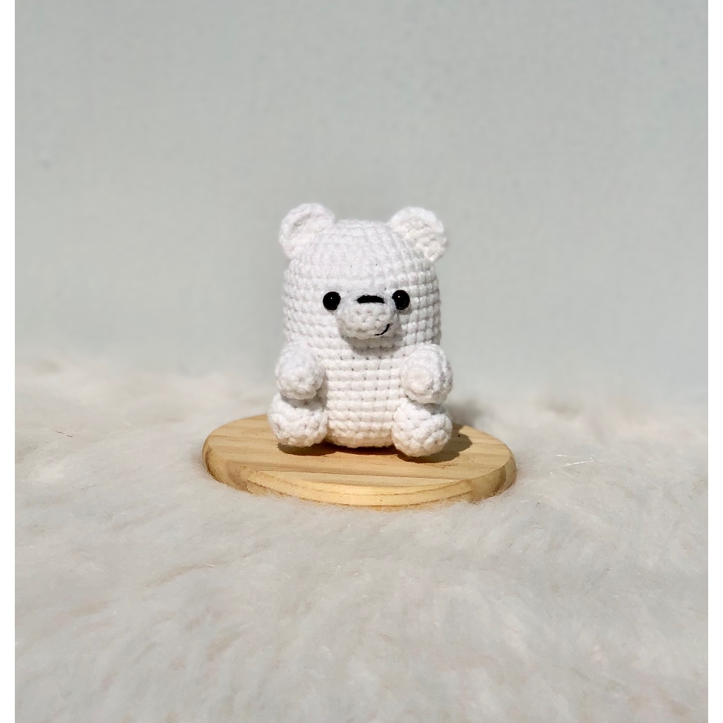 [Ảnh thật] Móc khoá Gấu Ice bear trong "We bare bear" bằng len (Nhận: làm theo yêu cầu, sỉ từ 5 sản 