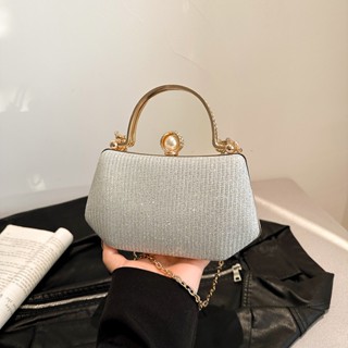 Clutch nữ túi cầm tay dự tiệc có kèm dây đeo chéo góc cạnh sang chảnh BAG U CGC18