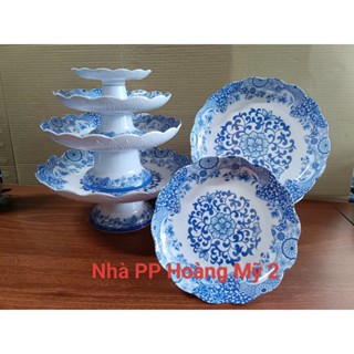  Dĩa trái cây đĩa thờ cúng - Dĩa nhựa Melamine  Dĩa Mica có chân  nhiều size 